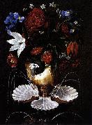 Still-Life with Shell Fountain and Flowers Juan de  Espinosa